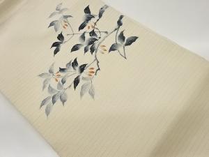 作家物　絽塩瀬手描き金彩山茱萸模様名古屋帯